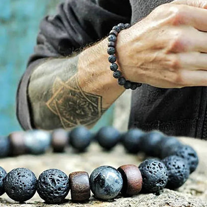 Luxury Fashion Men'S Creative Bead Bracelet Handwoven Adjustable Natural Stone Bead Bracelet Hip Hop Bracelet Men'S Jewelry Party Anniversary Gift Christmas Gift Jewelry - WORLD TIME VISITS