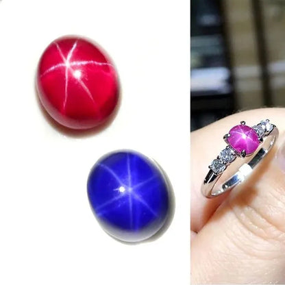 9x11mm NATURAL RUBY STAR SAPPHIRE 1 BUDS OVAL CABOCHON RING SIZE LOOSE GEMSTONE