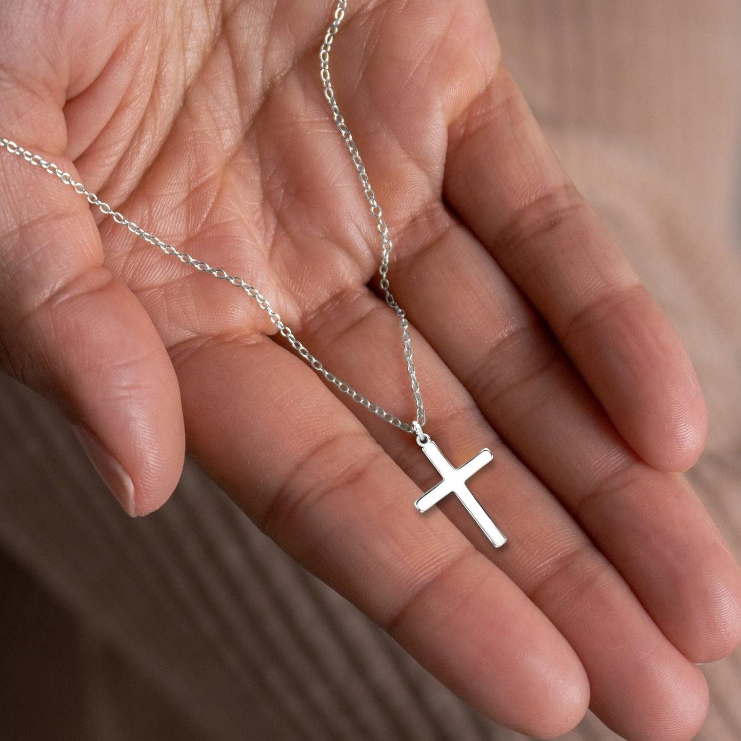 Cross Necklace for Women - Dainty 925 Sterling Silver/Gold Plated Layered Cross Pendant Simple Small Necklaces for Women Trendy Jewelry Gifts