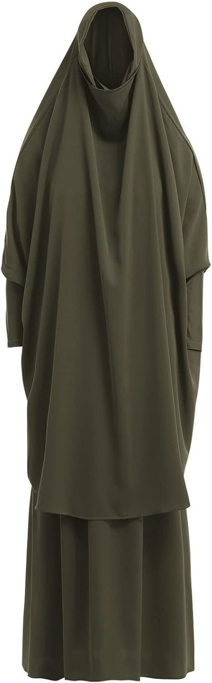 Women'S Muslim Prayer Dress Hijab Scarf Eid Prayer Jilbab Khimar Niqab Burka Abaya Maxi Islamic Arabian Modest Cardi Robe