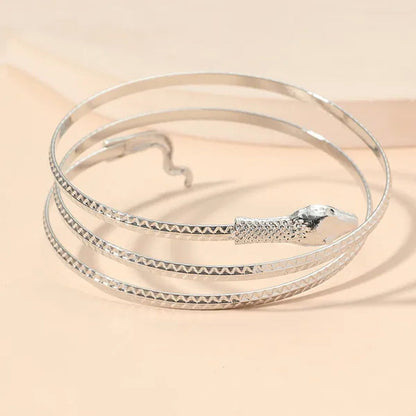 Metal Arm Cuff Upper Arm Bracelet Band for Women Gold Silver Color Armlet Snake Armband Adjustable Arm Cuff Bangle POE