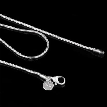 Fashion 925 Sterling Silver Italian Crafted 2MM Golden Snake Chain Necklace Minimalist DIY Chain Accessories