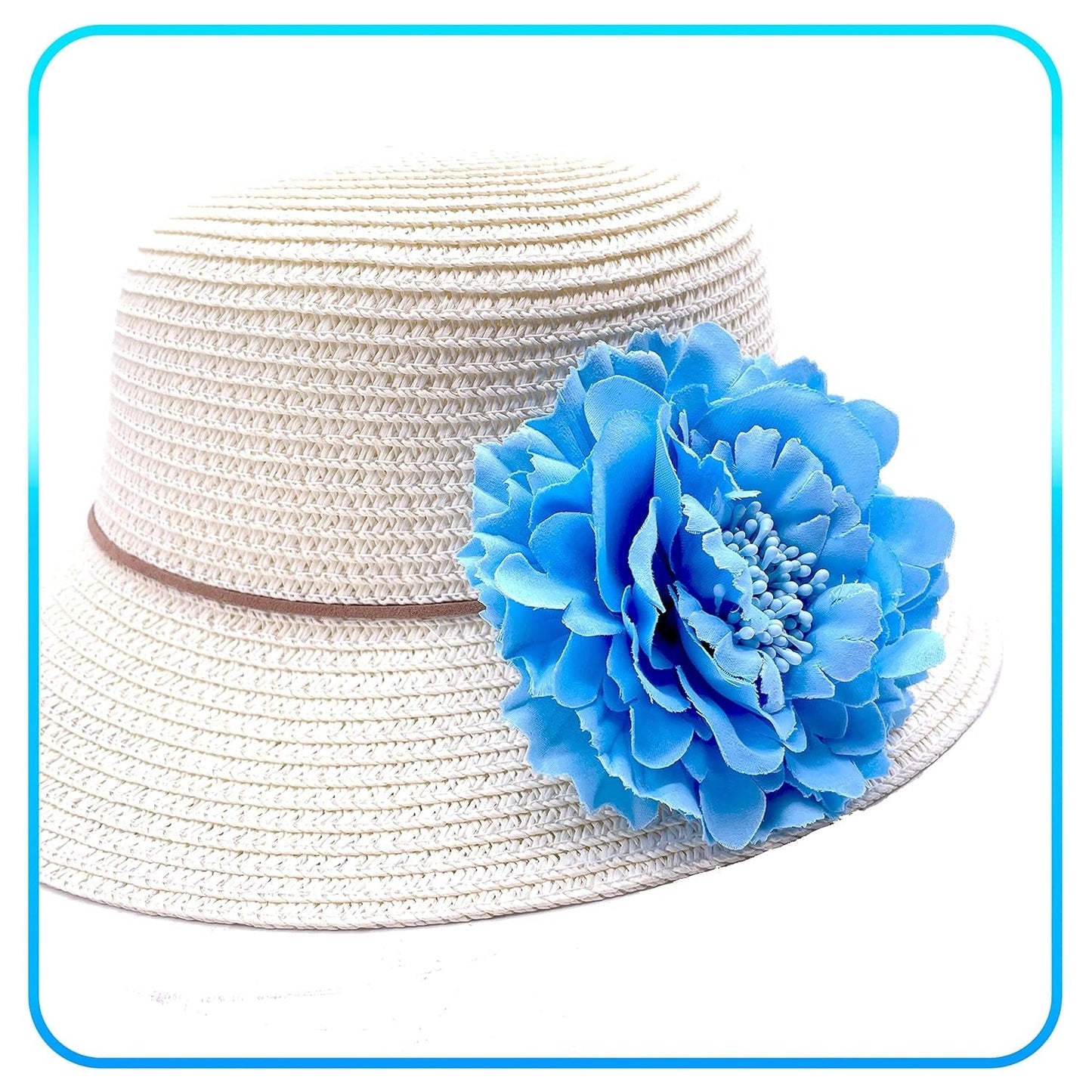 Hair Flower Clips Brooch Boutique Hair Accessories Bohemia Hairpins for Women Girls (Lake Blue)