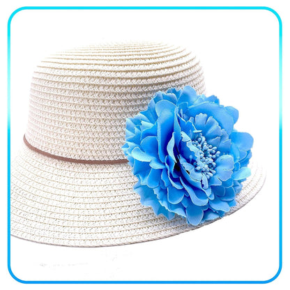 Hair Flower Clips Brooch Boutique Hair Accessories Bohemia Hairpins for Women Girls (Lake Blue)