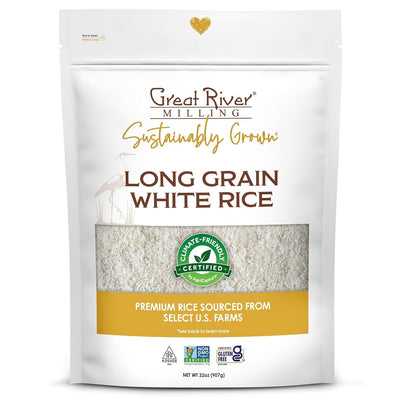 Climate Friendly White Rice, Long Grain White Rice Cooker Ready, Gluten Free, Vegan, Kosher, Vegetarian, Non-Gmo, Plant Based, US Sustainably Grown, 2Lb. Resealable Bag (Pack of 3) (Packaging May Vary)