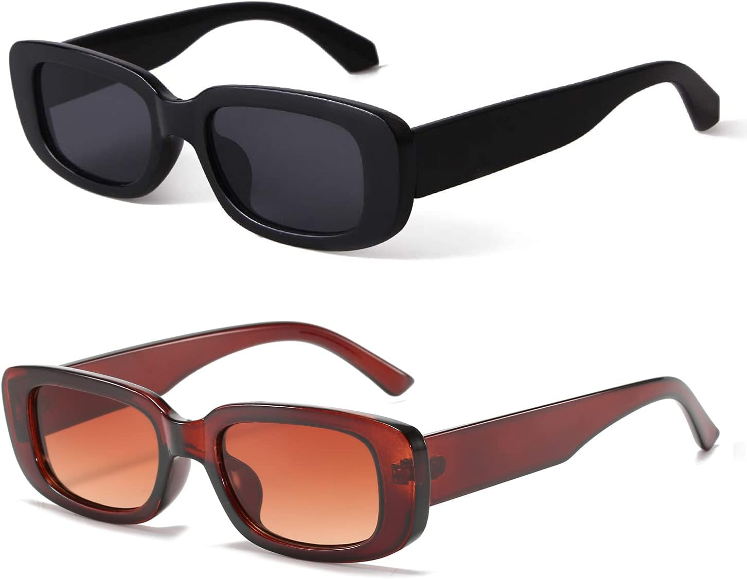 Rectangle Sunglasses for Women Retro Driving Glasses 90’S Vintage Fashion Narrow Square Frame UV400 Protection - WORLD TIME VISITS
