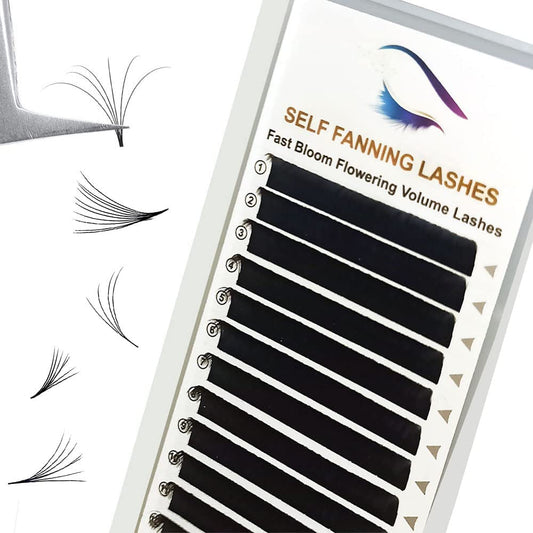 Volume Eyelash Extensions 0.05/0.07 Easy Fan Volume CC/D Curl | 8-15Mm Length | Easy Fan Volume Lashes 2D-20D Self Fanning Volume Lashes Long Lasting Blooming Lashes(0.05 CC 14Mm) - WORLD TIME VISITS