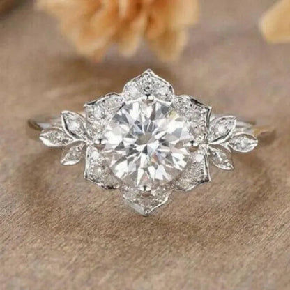 Flower Rings for Women Jewelry Cubic Zircon Ring Girl Daily Casual Fashion Accessories