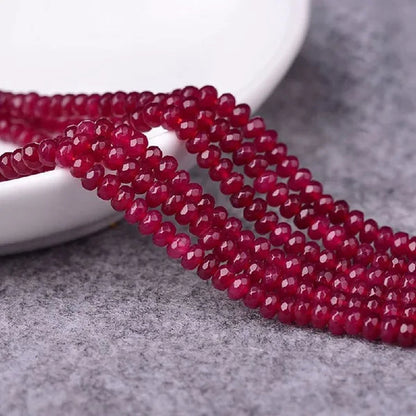 4MM Natural Brazilian Ruby Faceted Round Loose Beads Gemstone