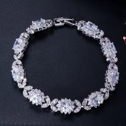 CANDICE 2023 New Summer Design Sterling Silver Plated Blue Crystal Bracelets for Women Fashion Jewelry