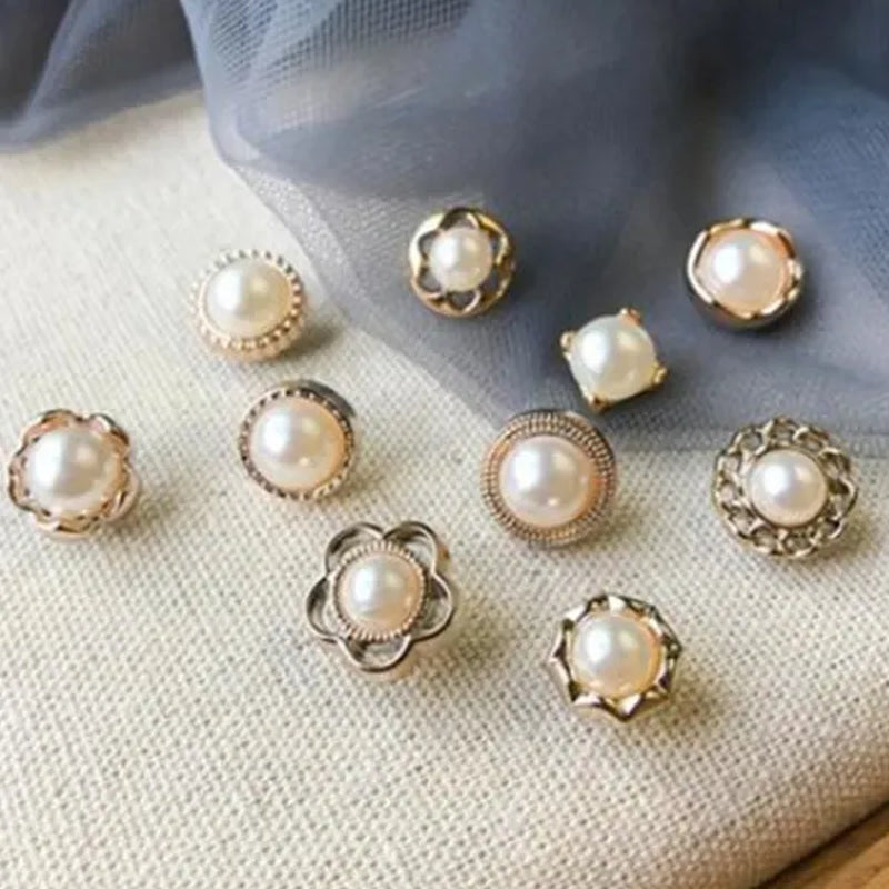 100/30/10Pcs Cute Practical Anti-Glare Brooch Dress Neckline Pearl Pin Clothes Fixed Brooch Women Girl Fashion Jewelry Accessories