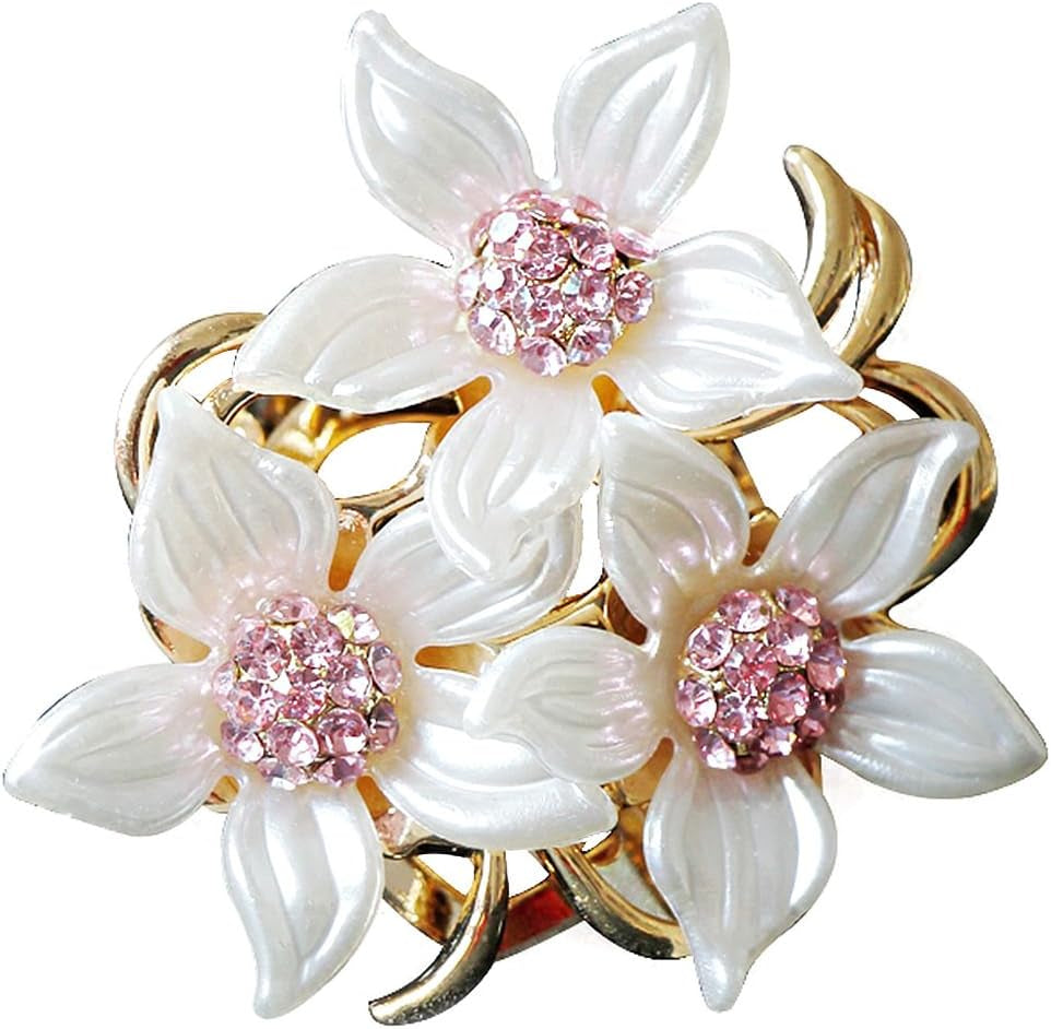 Brooch Pin for Women Stylish Flowers Brooch with Created Crystal 17.6G | Brooches and Pins for Women | Flower Brooch | Flower Pins | Brooch for Women | Brooch Pins | Elegant Pins