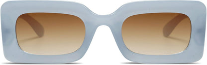 Retro 90S Nude Rectangle Sunglasses Womens Mens Trendy Chunky Glasses