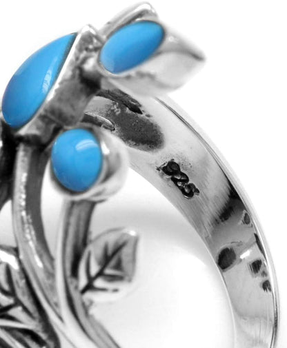 925 Sterling Silver Leaf Vintage Style Ring