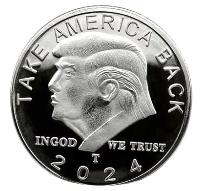 SILVER PLATED Trump 2024 TAKE AMERICA BACK! W/Display Case Masters Coins