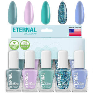 Glitter Nail Polish Set for Women (UNDER the SEA) - Ocean Blue Nail Polish Set for Girls | Quick Dry & Long Lasting Nail Polish Kit for Home DIY Mani Pedi | Made in Usa,13.5Ml (Set of 5)