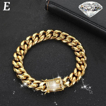 New Men'S Women'S Fashion Diamond Bracelet Gold/925 Silver Plated Bracelet Luxury Bracelet Byzantine Chain Cuban Chain Birthday Holiday Gift (8 Inch)