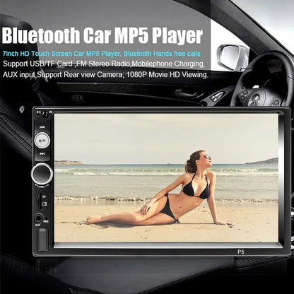 New 7" HD Bluetooth Touch Screen Double DIN Car Stereo Radio MP5 Player HD FM/USB/AUX RC SD with Backup Camera(Optional)