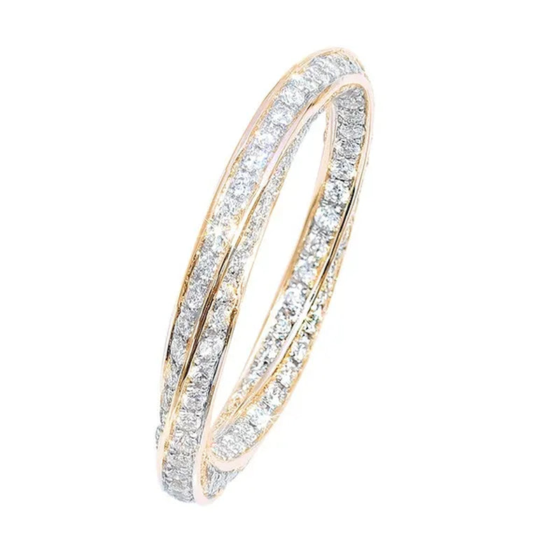 Amazing Jewelry for Women Band Fashion Fully Twisted Eternity Ring Romantic Bride Engagement Wedding Accessories Anniversary Gift Stackable Rings
