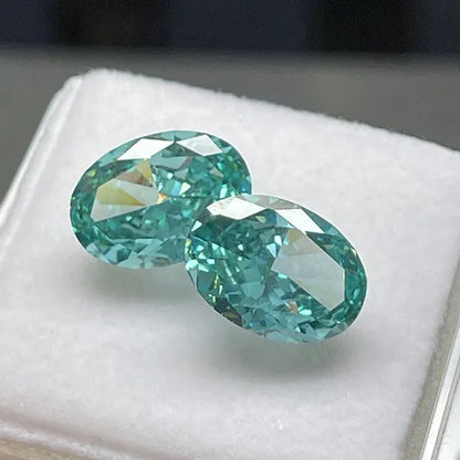 10X14Mm Paraiba Color Ice Cut Oval Shape Cubic Zirconia Stone Loose CZ Stone Synthetic Gems Loose Beads