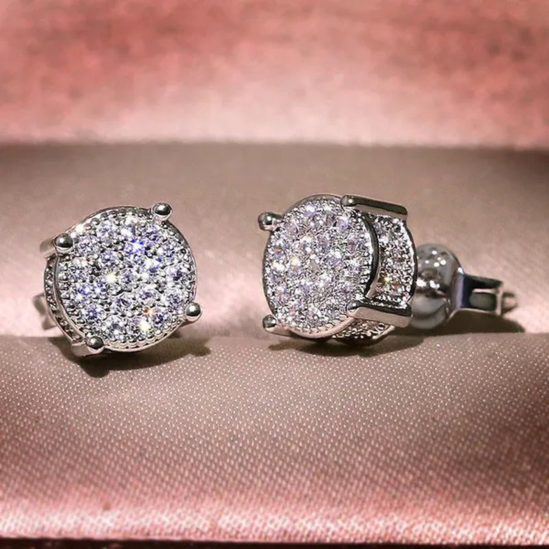 Luxury Fashion Creative Round Zircon Earrings Vintage Crystal Zircon Earrings Women's Earrings Jewelry Wedding Earrings Engagement Wedding Jewelry Birthday Party Anniversary Gift Earrings