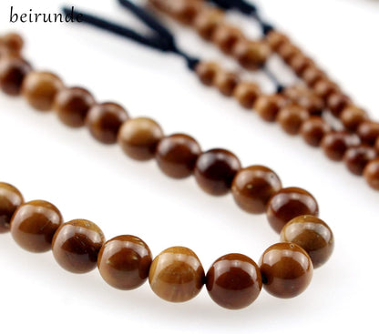 Muslim Islamic 99 Kuka Wood Beads Tasbih Prayer Beads with Tassel