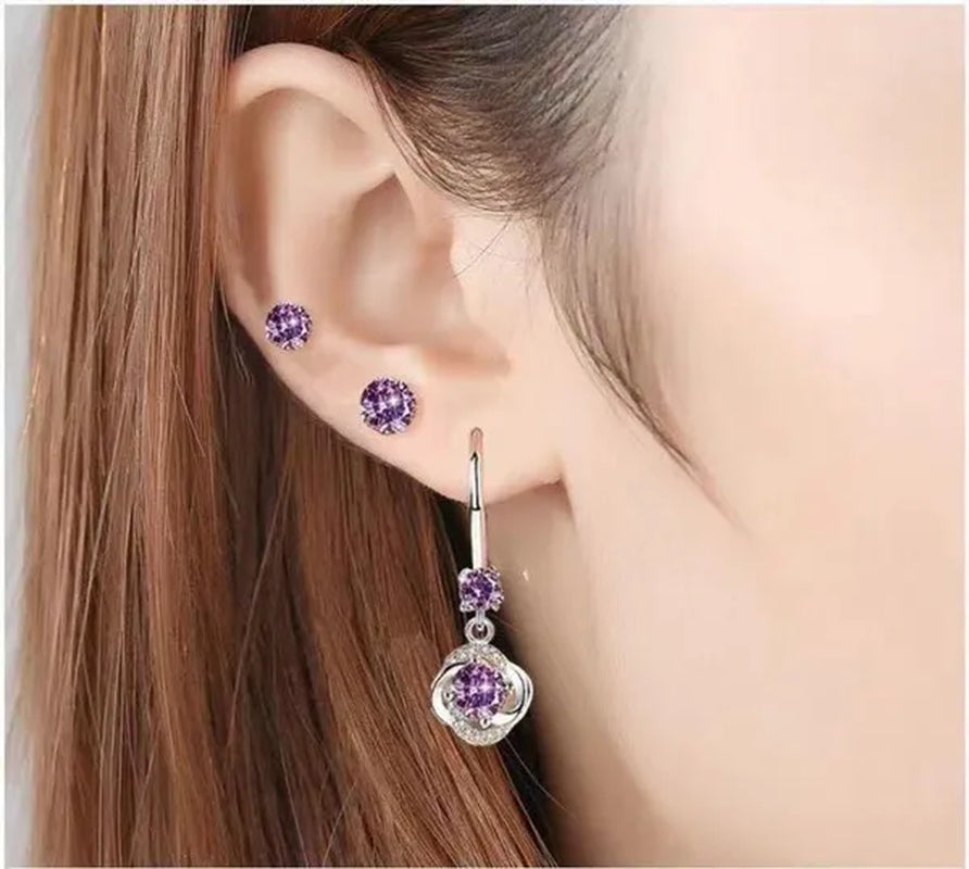 Female Fashion S925 Silver Earrings Ladies Temperament Earrings Water Drop Long Earrings Engagement Earrings Diamond Earrings