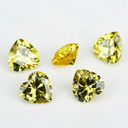 50Pcs 3X3~15X15 AAAAA Heart Shape White , Voilet,Olive , Purple, Black, Pink Cubic Zirconia Stone Loose Cz