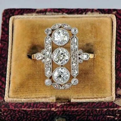 Vintage Jewelry Exquisite White Crystal Ring Elegant Female Bride Proposal Engagement Party Anniversary Gift Wedding Band Promise Rings Size 4-12 Bague Femme - WORLD TIME VISITS