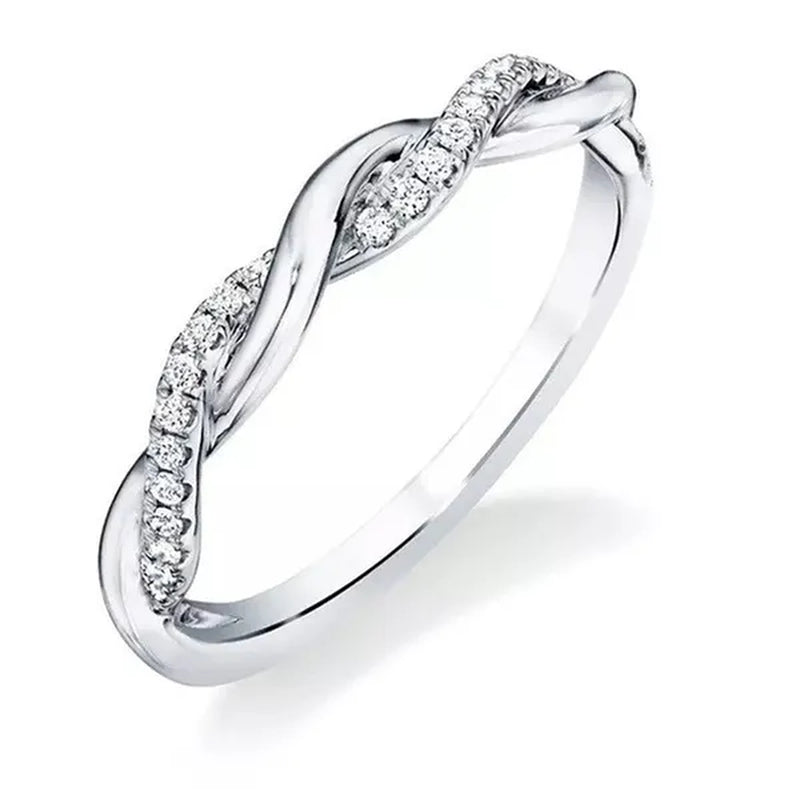 Diamond Ring Engagement Ring  Diamond Anniversary Twined Vine Simple Infinity Eternity Ring Bridal Women Promise Ring Anniversary Gold Wedding Bands Size 4-10