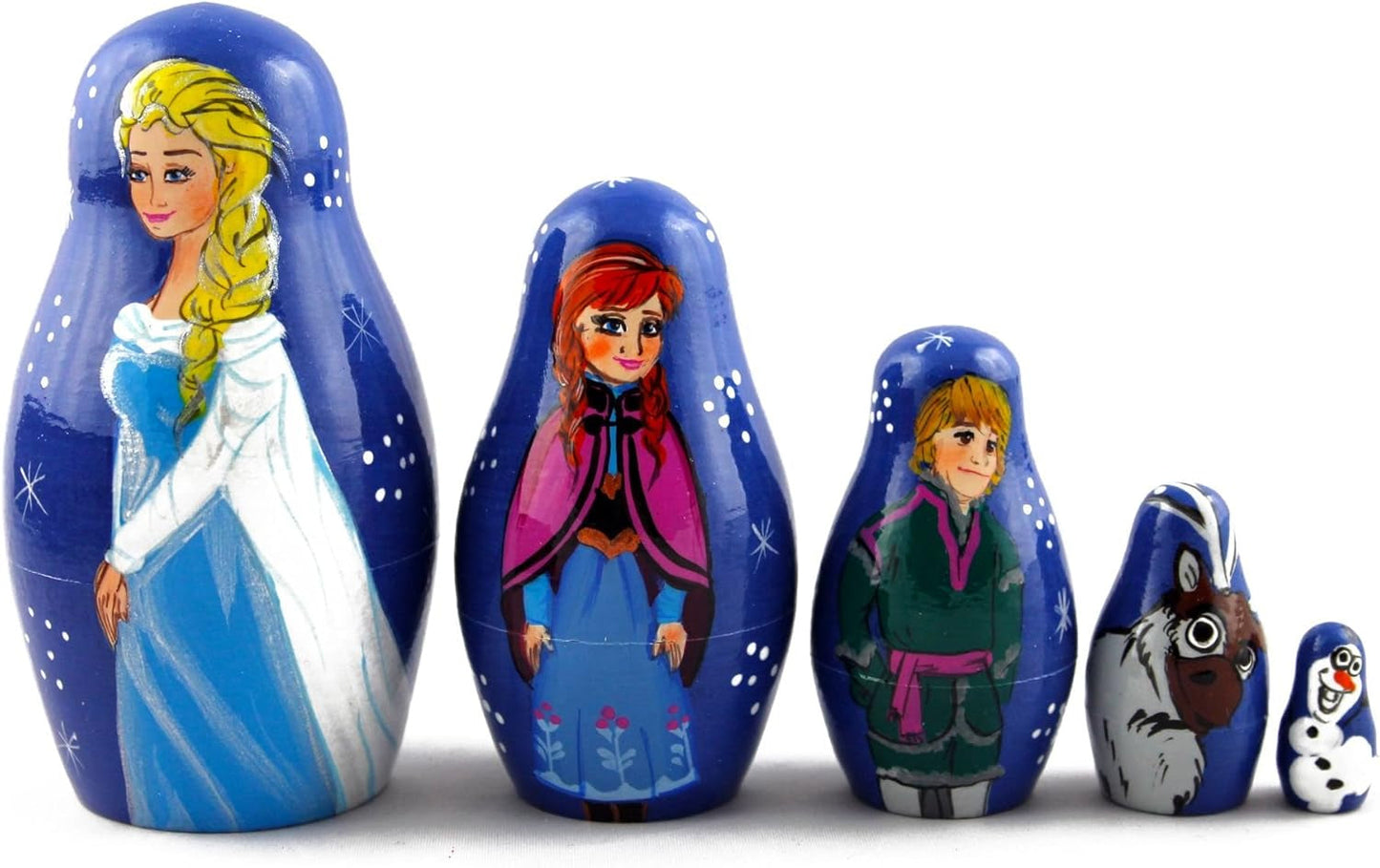 Matryoshka Matrioska Babuska Russian Nesting Wooden Doll Frozen Elsa Anna Elza Olaf Matryoshika Babushka 5 Pcs Stacking Hand Painting Nested Matriosjka Matrioska Matreshka Matrjoska Matroeska - WORLD TIME VISITS