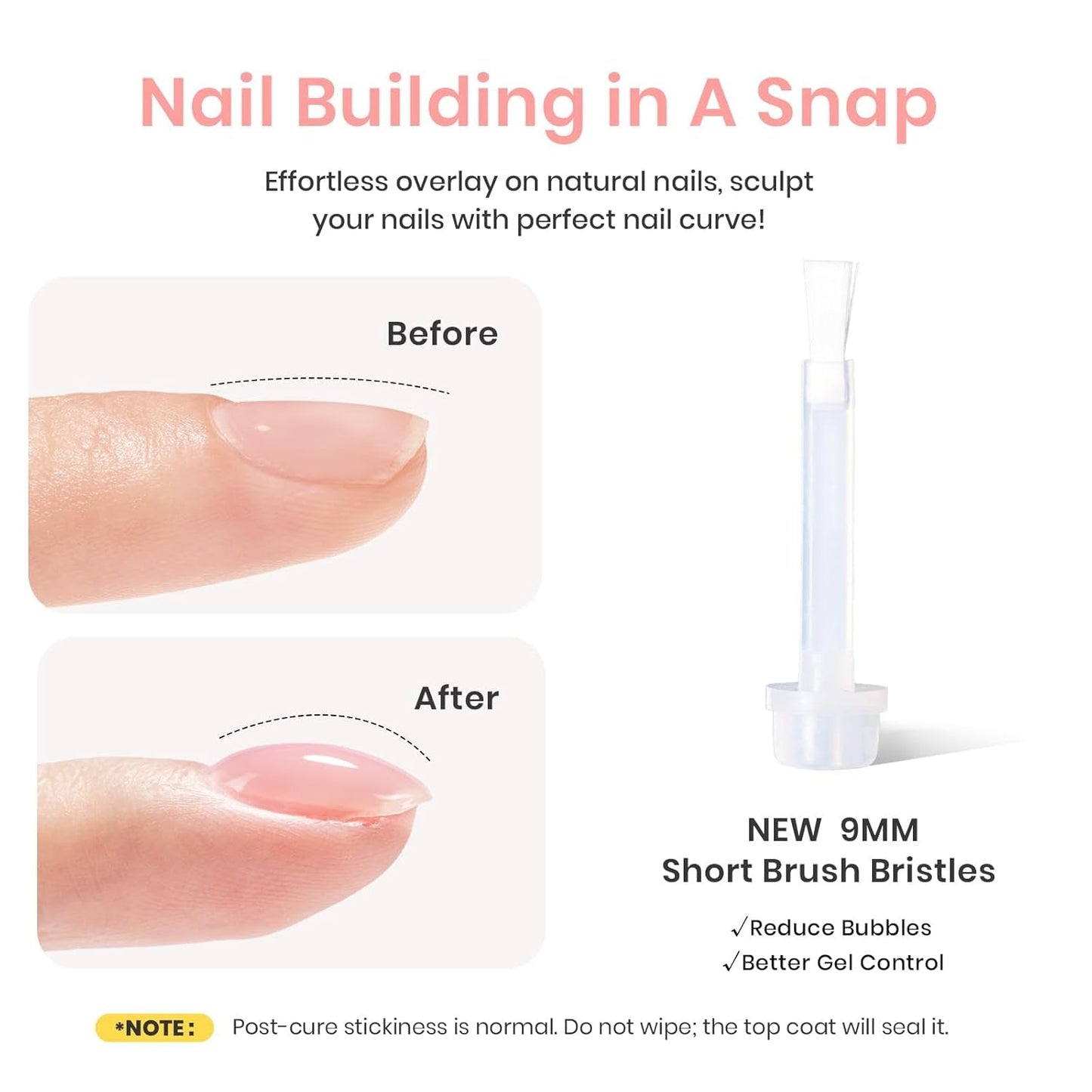 Beetles Builder Gel, Hema Free Jelly Pink Builder Nail Gel for Nails, Nail Strengthener Building Extension Gel in a Bottle 7 in 1 Nails Thickening & Repair