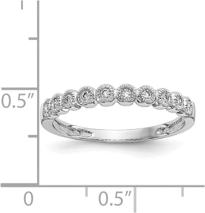 Solid 14K White Gold Diamond Ring (2Mm) (1/10Ct.)