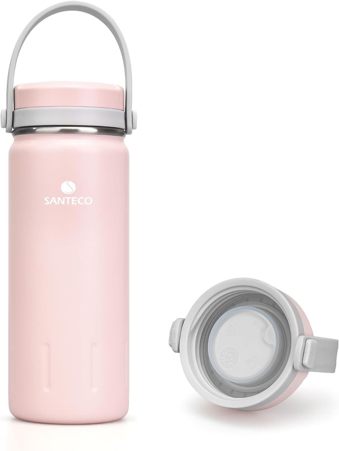 13Oz Wide Mouth Vacuum Insulated with Handle, Stainless Steel Water Bottle with Leakproof Sloseable Lid for Cold Water Drinks, Sports, Travel, Car and Yoga - WORLD TIME VISITS