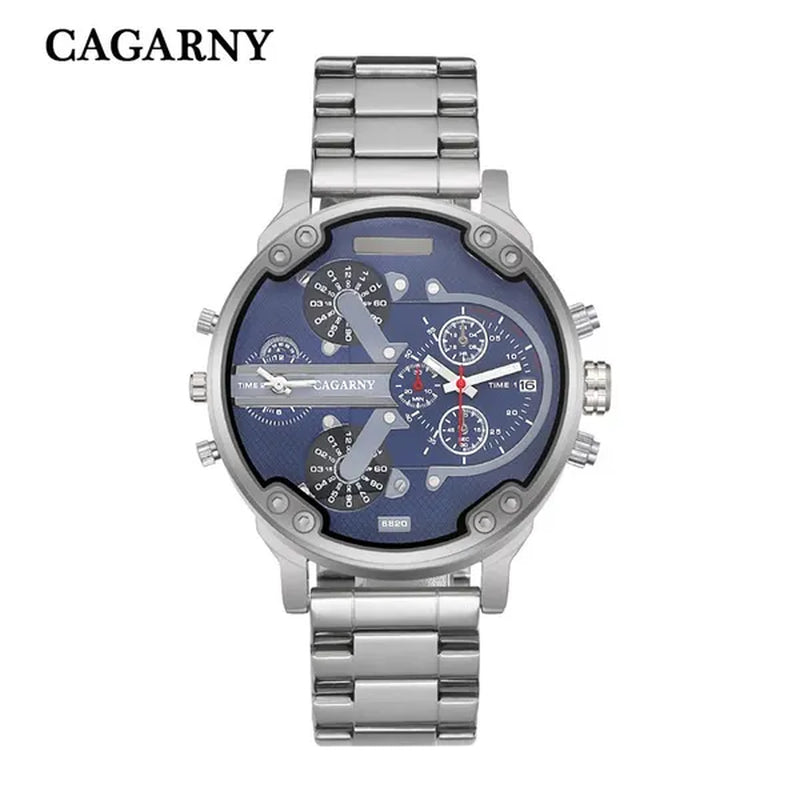 CAGARNY Brand Design Watch Man Fashion Luxury Gold Steel Bracelet Strap Quartz Wristwatches Business Male Gifts Watches NATATE