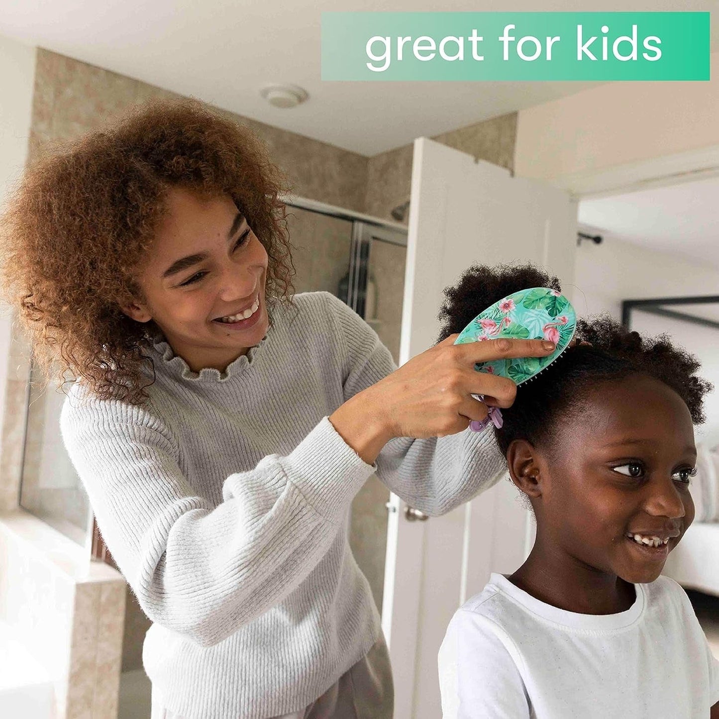 Green Hair Brush Detangler, Detangling Hairbrush for Women, Wet Hair Brush for Girls, Hair Detangler Brush, Wet Hairbrush, Hairbrushes, Girls Hairbrush Detangler, Reduces Frizz - Floral