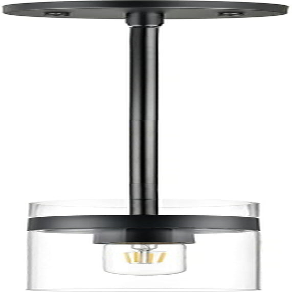 Burlington Modern Black Pendant Light Fixtures over Kitchen Island - Sink Lighting - Ceiling Hanging Metal Industrial Pendant Lighting with Clear Glass Shade - WORLD TIME VISITS