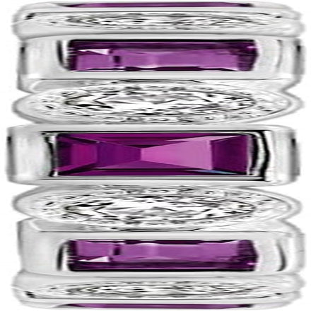 Platinum-Plated Sterling Silver Created Gem Eternity Band Ring Set with Infinite Elements Cubic Zirconia Accents (Previously Amazon Collection)