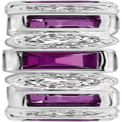 Platinum-Plated Sterling Silver Created Gem Eternity Band Ring Set with Infinite Elements Cubic Zirconia Accents (Previously Amazon Collection)