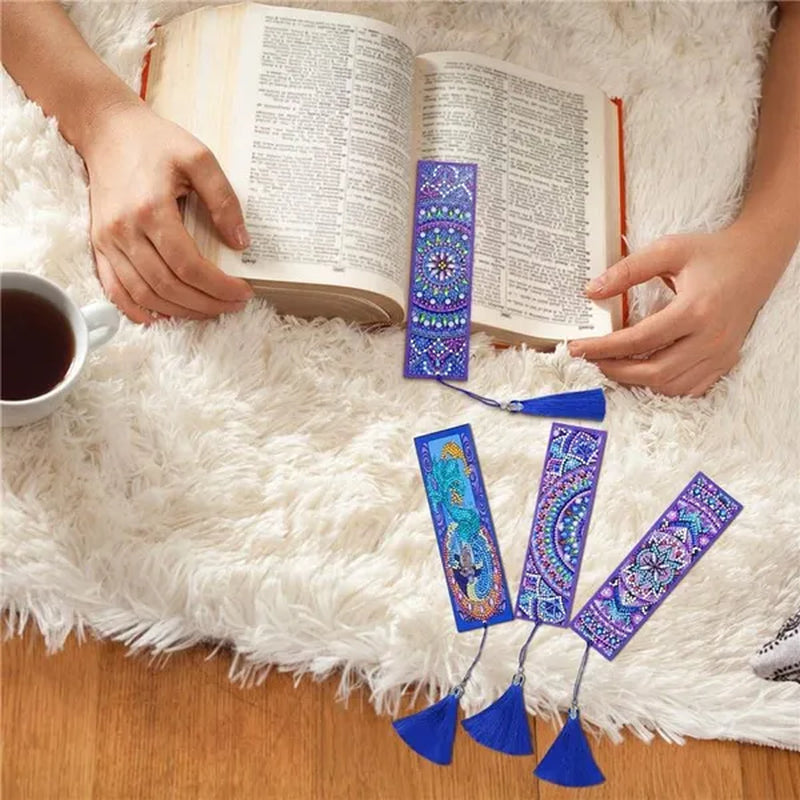 5D Diamond Bookmark Kits DIY Special Shaped Painting Bookmark with Tassel Craft Supplies - WORLD TIME VISITS