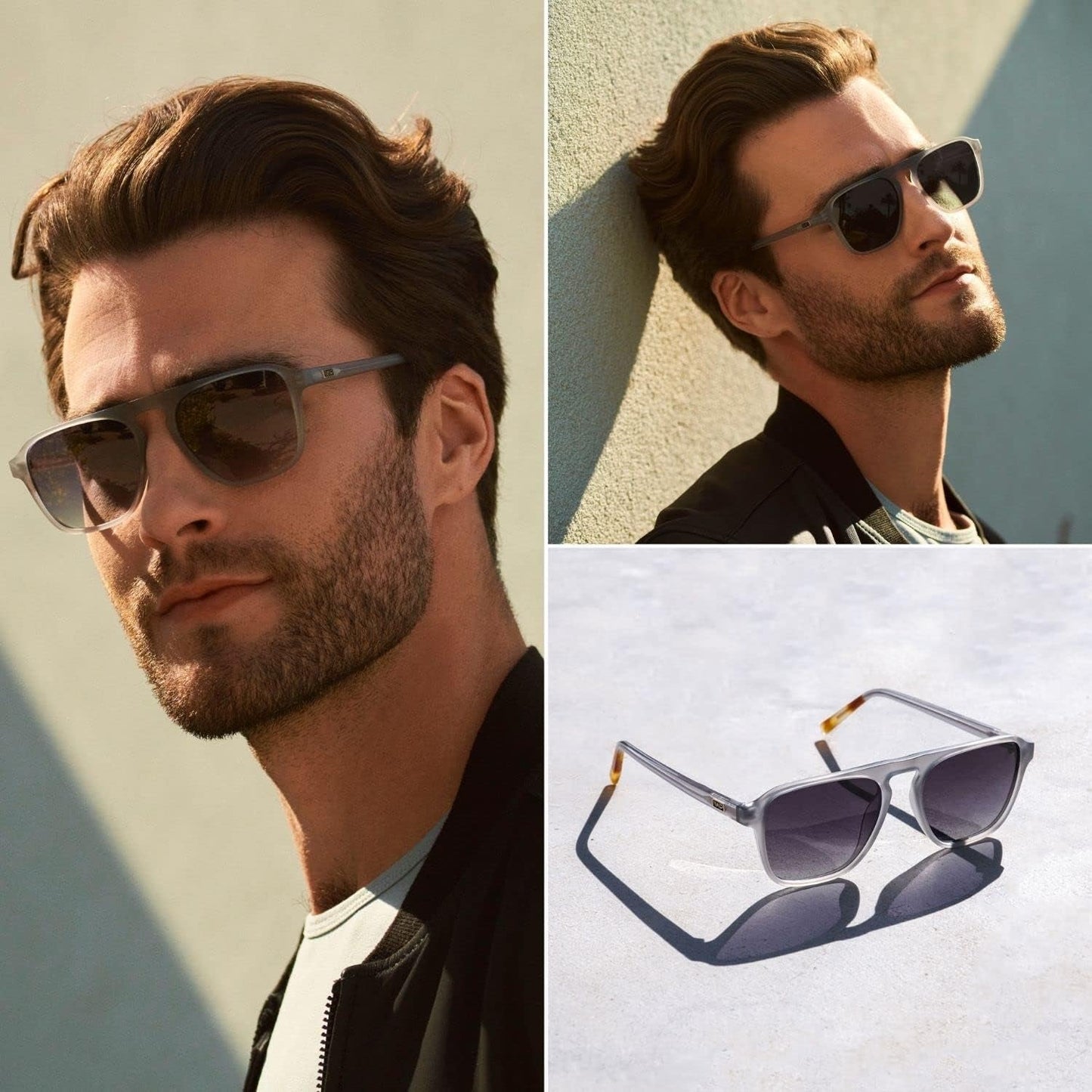 Polarized Modern Aviator One-Bridge Square Mens Sunglasses