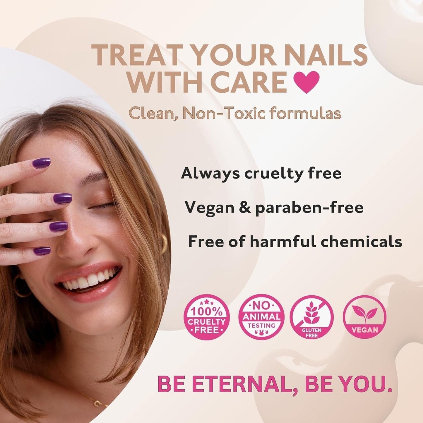 Glitter Nail Polish Set for Women (PINKY PROMISE) - Light Pink Nail Polish Set for Girls | Quick Dry & Long Lasting Nail Polish Kit for Home DIY Mani Pedi | Made in USA, 13.5Ml (Set of 4)