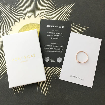 Opal Orb Crystal Ring in Gold, Rose Gold, or Silver | Minimalist, Delicate Jewelry