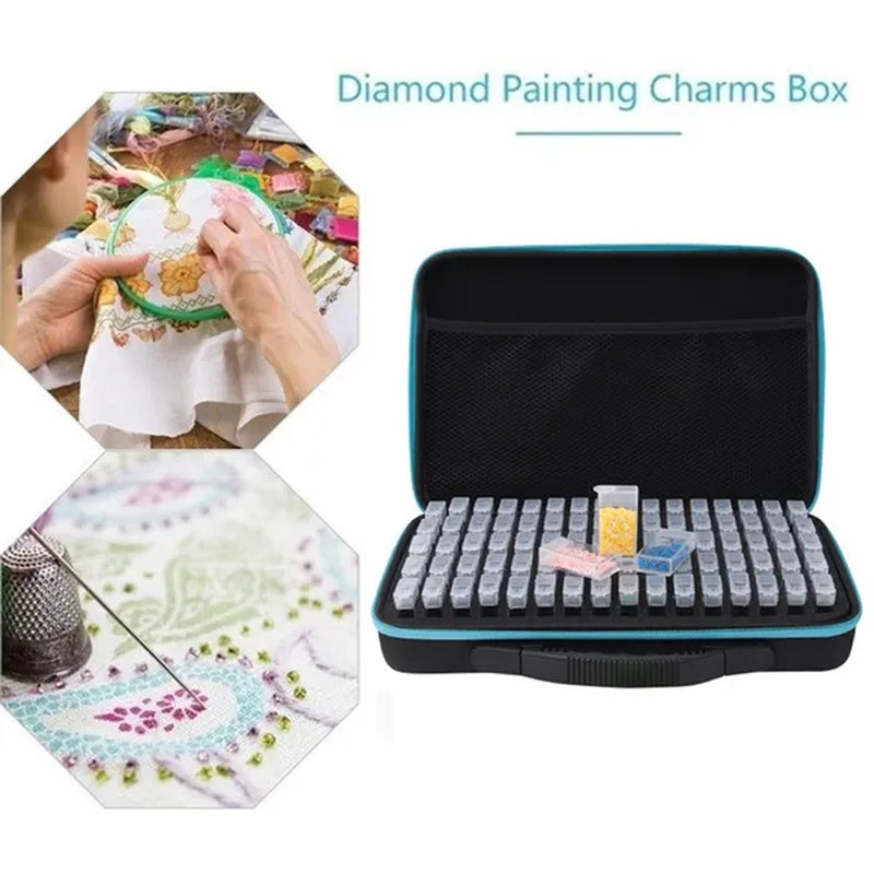 20/40/80 Holds Rhinestone Painting Storage Bag Diamond Embroidery Box Diamond Painting Accessory Case Clear plastic Beads Weather Storage Boxes Cross Stitch Tools