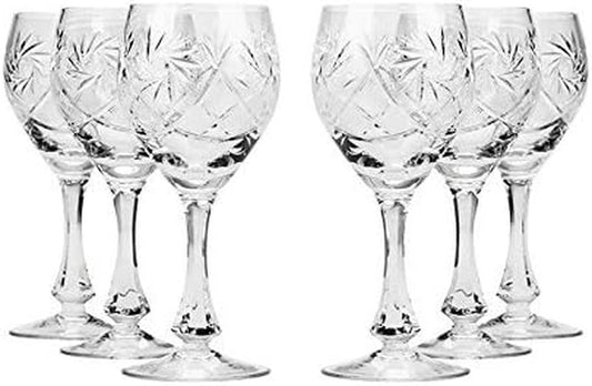2-Oz Hand Made Vintage Russian Crystal Shot Glasses, Set of 6 - WORLD TIME VISITS