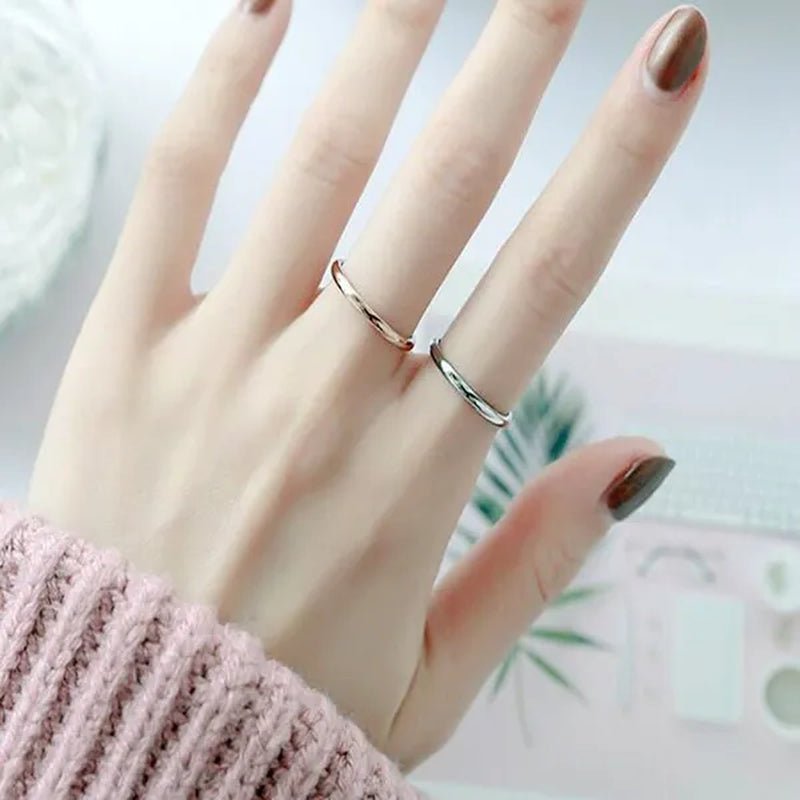 2Mm Stainless Steel Thin Ring Rose Gold Black for Women Men Minimalist Ring Jewelry Party Simple Fashion Gift Size 3 to 12 - WORLD TIME VISITS