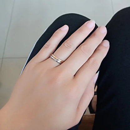 2Mm Stainless Steel Thin Ring Rose Gold Black for Women Men Minimalist Ring Jewelry Party Simple Fashion Gift Size 3 to 12