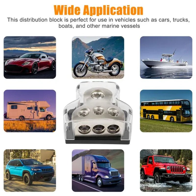 2Pcs 3Way Distribution Block Car Audio Power Wire Splitter - Car Audio Splitter,Ground Distribution Block for Car Audio System Car Connectors