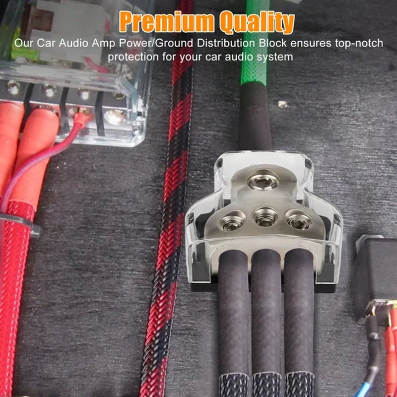 2Pcs 3Way Distribution Block Car Audio Power Wire Splitter - Car Audio Splitter,Ground Distribution Block for Car Audio System Car Connectors