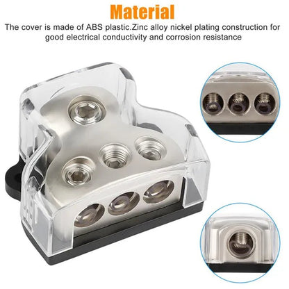 2Pcs 3Way Distribution Block Car Audio Power Wire Splitter - Car Audio Splitter,Ground Distribution Block for Car Audio System Car Connectors - WORLD TIME VISITS
